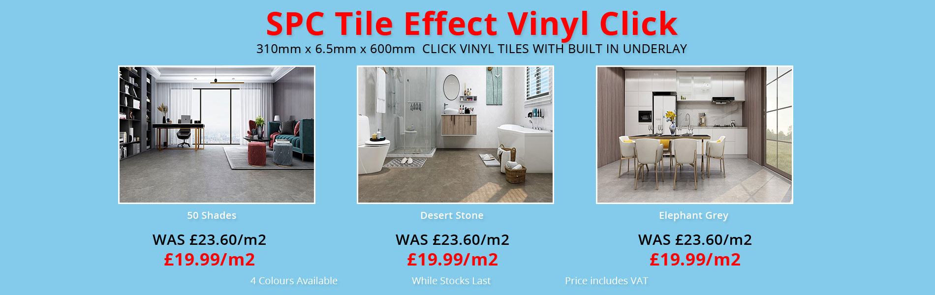Spc tile effect vinyl click