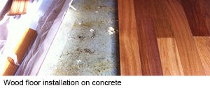 Fitting wood floors on concrete.